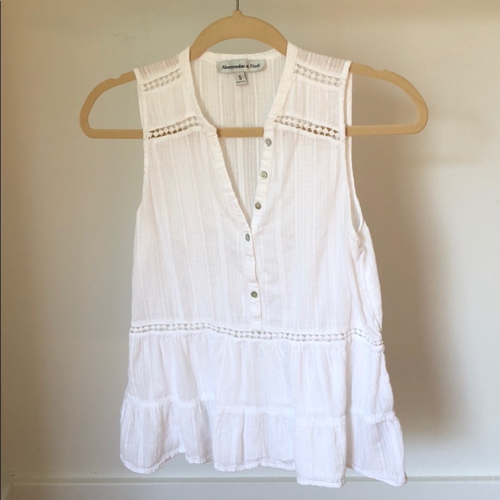 White Button Down Tank Top